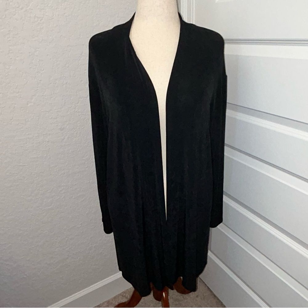 Linda Lundstrom Basics Open Front Long Sleeve Tunic Cardigan Top